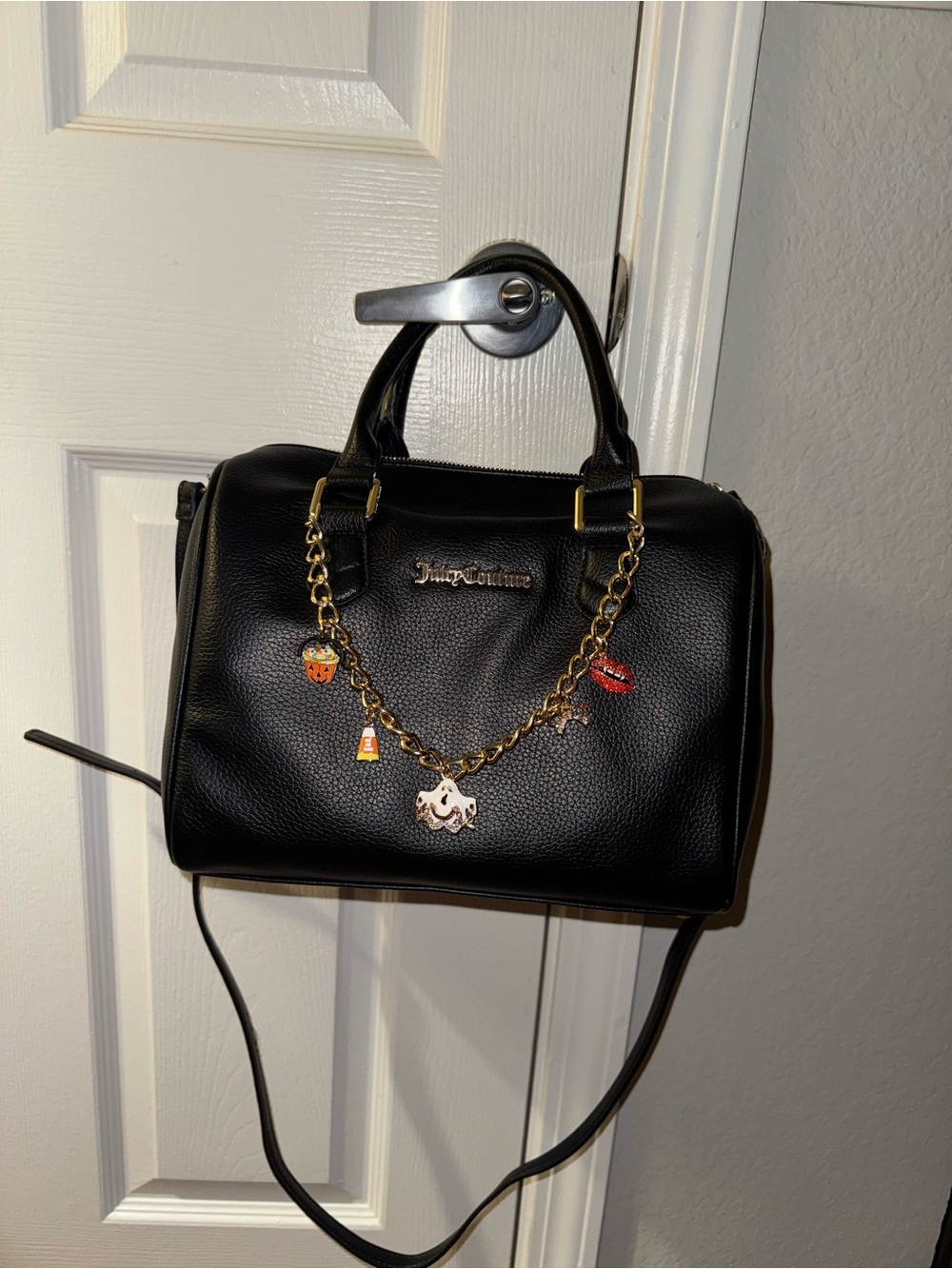 Juicy Couture Black Shoulder Bag with Halloween Charms New with Tags